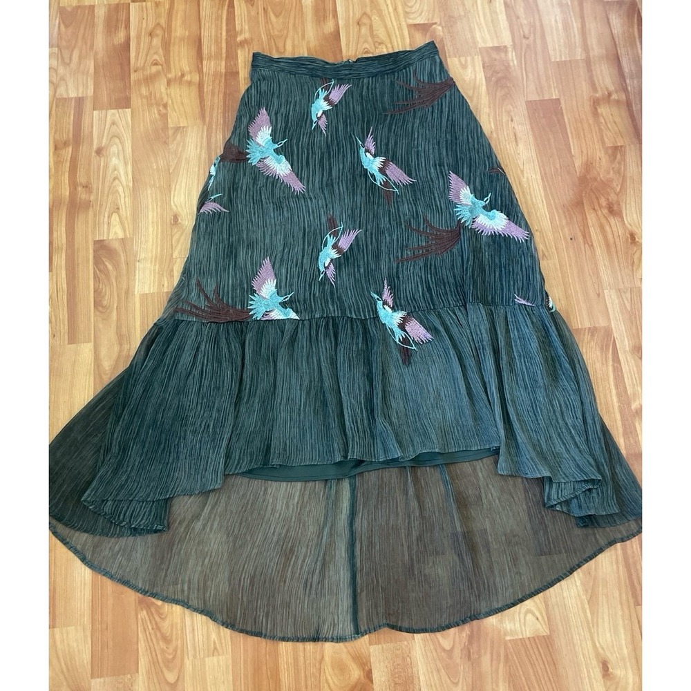 Anthropologie Eva Franco Oiseau Embroidered‎ Skirt.